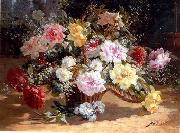 unknow artist, Floral, beautiful classical still life of flowers.070